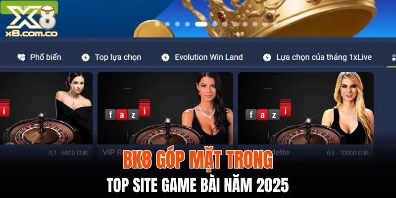 BK8 góp mặt trong top 3 sân chơi game bài uy tín