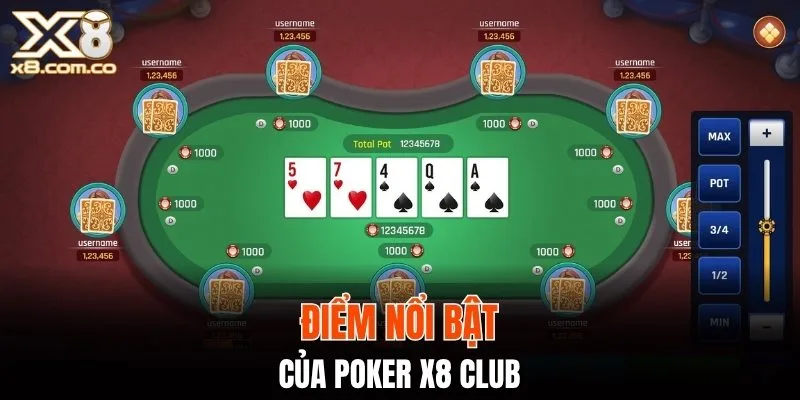 Điểm nổi bật của poker X8 Club