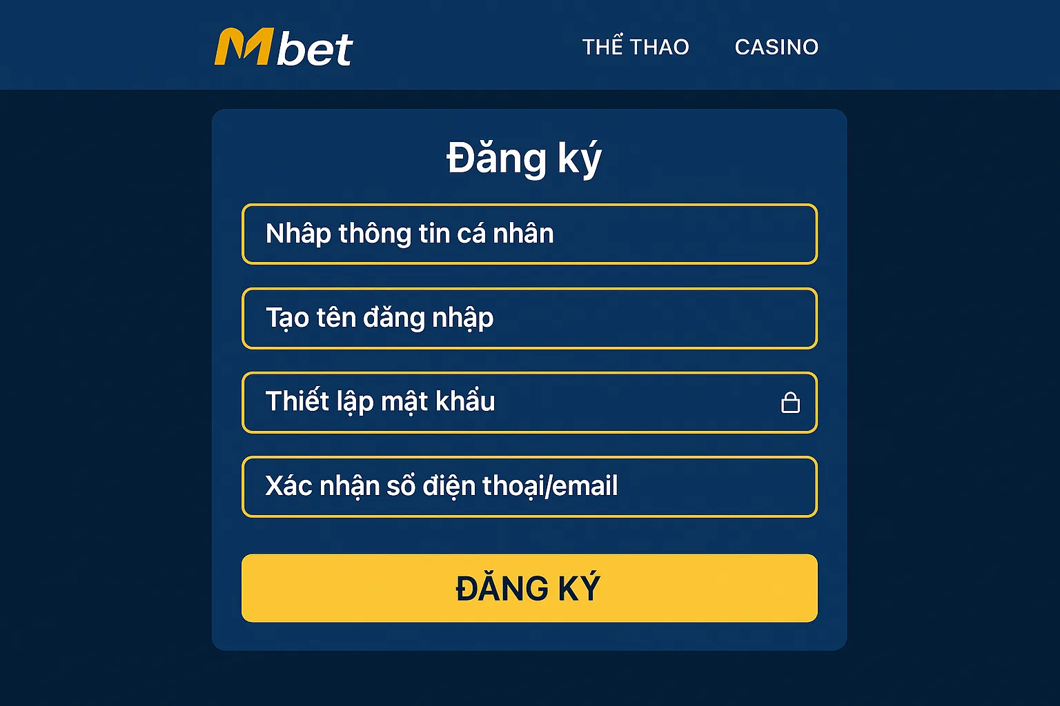 Các bước đăng ký tài khoản Mbet nhanh chóng
